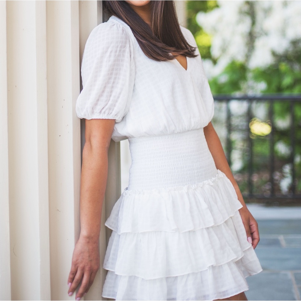White Smocked LoveShack Dress